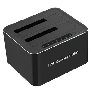 USB3.0 SATA dual disk chassis Mobile disk box Offline clone mendukung 2.5/3.5 inci disk