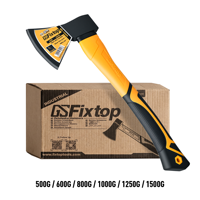 Hache de camping en acier GSFixtop pour l'extérieur, hache en acier au carbone avec poignée antidérapante pour abattre les arbres, fendre le bois de chauffage et couper