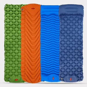 Top Green Camping Mat Nylon TPU Backpacking insulated air self inflating camping sleeping pad