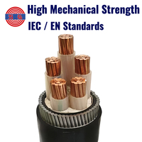 Cable de Alimentación Subterráneo para Construcción Industrial, Estándar IEC N2XRY N2X2Y STA, Blindado, 0.6/1kV 6/10kV, 3 Núcleos, Cobre, XLPE, PVC