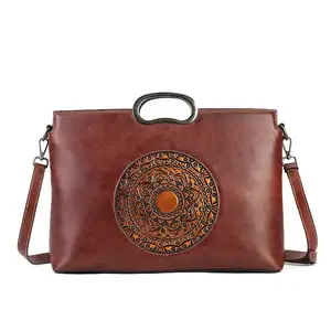 Nieuwe Mode Koreaanse Trendy Dames Tassen Vintage Design Reliëf Veer Lederen Handtassen Voor Vrouwen Schouder Crossbody Handgemaakte Tas