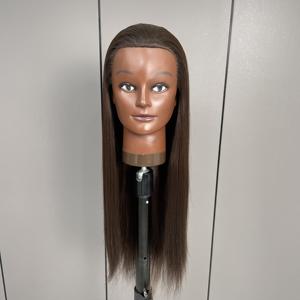 Cabeza de entrenamiento de estilo Cabeza de <span class=keywords><strong>muñeca</strong></span> de cosmetología de <span class=keywords><strong>pelo</strong></span> de fibra sintética larga y recta para práctica de cabello y peluquería - Product Image 1