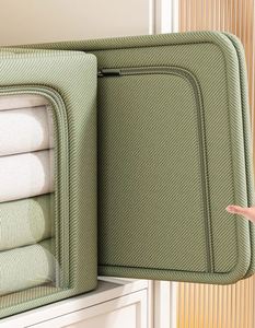Sac de rangement et organisateur de vêtements multifonctionnel 24L en tissu Oxford, pliable, robuste et moderne pour la maison - Product Image 6