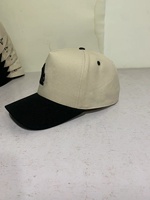 Casquette de baseball bicolore en toile 100 % coton avec logo brodé 3D en lettres vert sauge, visière imprimée florale à 5 panneaux, personnalisable, vente en gros