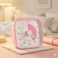 Yunbaoit Visueller Timer mit Schutzhülle Einhorn-Scheibe 60-Minuten-Countdown-Timer Geräuschloser Zeitmanagement-Tool für Kinder und Erwachsene