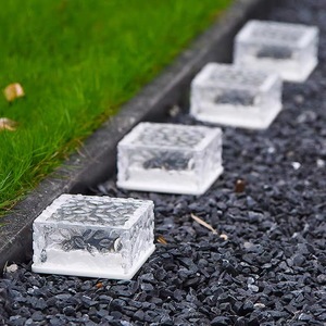 Lámpara de Cubos de Hielo LED RGB de 4 Leds, con Energía Solar, Empotrable, para Exteriores, IP65, Impermeable, Luz de Ladrillo de Cristal, para Terraza, Piscina, Jardín, Calle, Suelo, Pared - Product Image 1