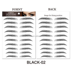 Tatuajes Temporales de <span class=keywords><strong>Cejas</strong></span> de Papel Resistentes al Agua en Negro y Marrón, Pegatinas Desprendibles para <span class=keywords><strong>Cejas</strong></span> Postizas, Pegatinas Personalizadas para el Rostro - Product Image 6