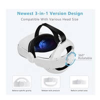 CoolRabbie Réglable VR Accessoire PU Confort Poids Réduit Pas Pression Face Strap Head Strap pour Meta/Oculus quest 2
