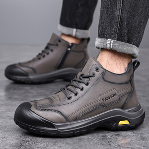 Botas de Nieve para Hombre, Invierno, Altura al Tobillo, Punta Redonda, Parte Superior Sintética, Forro de Felpa, Suela de Goma Antideslizante, Cálidas, para Uso en Exteriores - Product Image 2