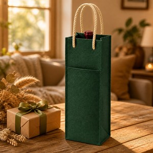 Bolsa de Vino Reutilizable de Tela No Tejida, Bolsa de Compras Plegable para Supermercado, con Logotipo Personalizado, Ecológica, para Botella de Vino - Product Image 3