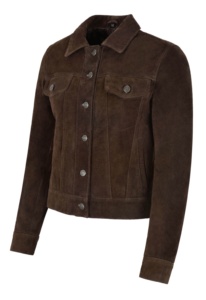 Chaqueta de Mujer de Cuero de Ante Vacuno Marrón 100% Genuino, Corte Clásico, Marca Privada OEM, Venta al Por Mayor, Prenda Exterior de Lujo Minimalista - Product Image 2