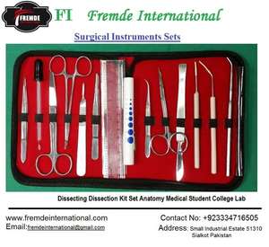 Kit de dissection pour étudiants en médecine certifié CE pour l'anatomie et la biologie manche de couteau scalpel en acier manuel avec 11 lames - Product Image 2