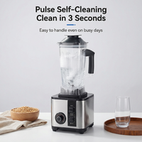 Mixeur Électrique Commercial en Acier Inoxydable Professionnel Haute Vitesse pour Smoothies, Broyeur à Glace, Robot Culinaire Domestique