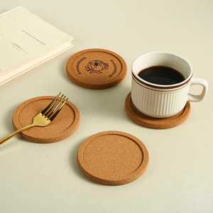Absorbent <b>Cork</b> <b>Coasters</b> Round Non-Slip & Heat-Resistant for Coffee & Drinks - Bulk Promo Gifts - Product Image 3