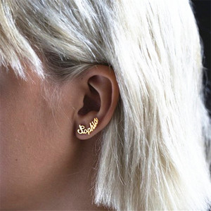 Orecchini Personalizzati con Nome, 1 Paio di Orecchini a Perno in Acciaio Inossidabile con Iniziali Personalizzate - Product Image 3