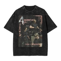 T-shirt Resident Evil Biohazard 3 délavé à manches courtes, style Harajuku, pour hommes et femmes, motif graphique, inspiré du jeu d'horreur