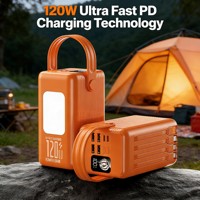 Station d'alimentation portable à charge rapide 120W haute capacité pour l'extérieur avec 4 lampes LED amovibles intégrées et contrôle de température IA