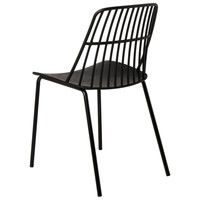Chaise ergonomique moderne en polypropylène noir avec pieds en métal