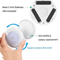 Mur Monté De Haute Qualité Alimenté Par Batterie capteur De Mouvement Intelligent Détecteur Rond 6 LED armoire Veilleuse lumière de garde-robe