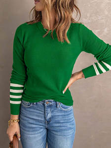 Pull en viscose et polyester anti-boulochage de style coréen, nouvelle collection automne/hiver 2025, vert élégant, tricot pour femmes, transfrontalier - Product Image 6