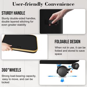 20 Gal (75L) Khung tre giặt cản trở với bánh xe có thể gập lại màu đen phòng ngủ ký túc xá giặt giỏ cho nhà hoặc văn phòng - Product Image 2