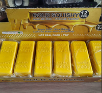 Barres d'or créatives en forme de sac - Jouet anti-stress en PU à rebond lent pour un plaisir de compression - Pépite d'or réaliste