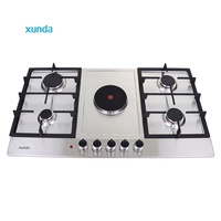 Cuisinière hybride encastrable Xunda Factory, appareils électroménagers, cuisinière combinée gaz et électrique, plaques de cuisson encastrables en acier inoxydable, gaz et électrique
