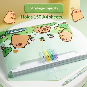 <span class=keywords><strong>Carpeta</strong></span> de Archivos A4 de Material PP con Diseño de Capibara Retro, Gran Capacidad, Cierre a Presión, Bolsillo Personalizado, Multifuncional - Product Image 2