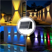 Lampe de rue LED solaire étanche IP66 avec détecteur de mouvement pour jardin, éclairage mural extérieur réglable vers le haut/bas