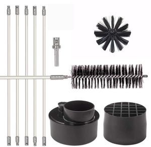 Professional 24 Feet Dryer Vent <strong>Cleaner</strong> Kit with <strong>Drill</strong> <strong>Attachment</strong> Two Brush Heads Strong Removable Lint Remover - Product Image 3