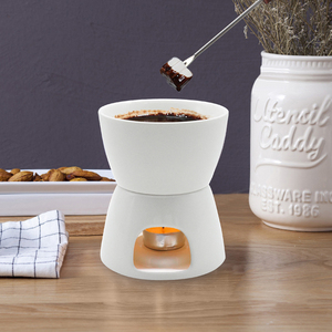 Ensemble de <span class=keywords><strong>fondue</strong></span> en porcelaine personnalisé blanc en gros, pot à <span class=keywords><strong>fondue</strong></span> pour le fromage, le chocolat et les tapas, mini pot à <span class=keywords><strong>fondue</strong></span> en céramique - Product Image 2