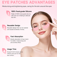 Masque pour les yeux en silicone réutilisable et écologique, logo personnalisé, qualité alimentaire, patchs sous les yeux pour hydrater et éclaircir la peau