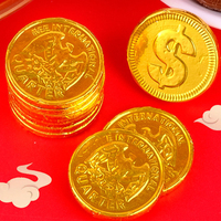 Chocolats en gros en forme de pièce d'or, en boîte transparente, prêts à consommer, excellent cadeau de Noël à prix abordable
