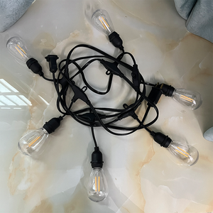 IP65 15M Cadena de luces negras Blanco cálido S14 LED Regulable Inastillable Carcasa transparente Fiesta al aire libre Patio trasero Café <span class=keywords><strong>Bistro</strong></span> - Product Image 3