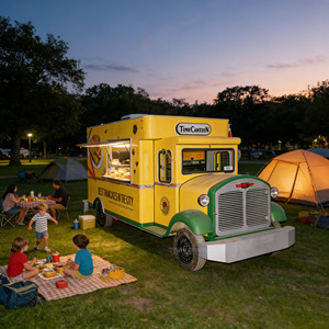 Retro Vintage Food Cart Mobile Snack Cart for Street Food Business - Product Image 1
