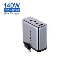 Chargeur portable Tommox 140W/100W USB-C pour tablette, mobile et ordinateur portable, station de charge rapide Type-C 140W PD3.1