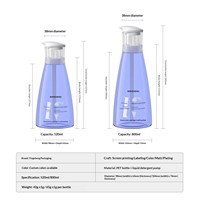 Nouvelle conception d'emballage de savon liquide en PET, flacons de shampooing et de lessive en plastique de 520 ml avec pompe à pression pour lotion