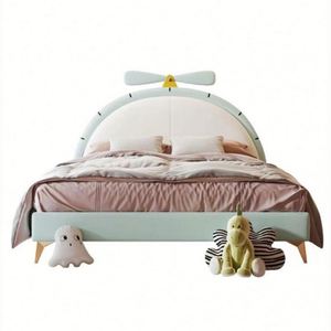 Cama Infantil Moderna Estilo Princesa, Tamaño Completo, Tapicería de Algodón, Diseño de Madera Cómodo para Niños y Niñas, Muebles de Dormitorio con Diseño del Zodiaco Libra - Product Image 6