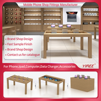 Top qualité vente chaude nouvelle marque magasin chêne en bois stand top téléphone portable affichage table au détail pour les magasins ipad