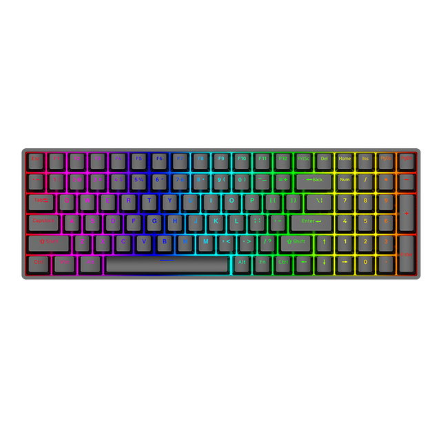OUSAID DK100 RGB Programmable Wireless Type-C Mechanical Gaming Keyboard with DIY Red/Blue Switches