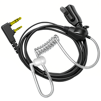 Casque à tube acoustique Radio bidirectionnelle avec bouton PTT Microphone de casque de talkie-walkie professionnel à deux broches pour Baofeng Kenwood