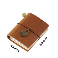 Caliente Mini cuaderno de cuero genuino cuaderno de viajero diario de viaje diario Retro Vintage hecho a mano cuero de vaca regalo viajero