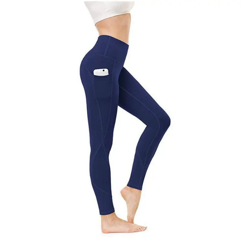 Legging pakaian Yoga dengan saku, baru pakaian kebugaran wanita celana olahraga Yoga Gym Fitness
