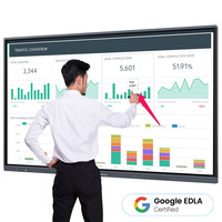 Pizarra Interactiva Inteligente con Pantalla Táctil 4K UHD de 75 Pulgadas para Enseñanza en el Aula con Sistema Operativo Android, Panel Plano Interactivo y Pizarra Blanca