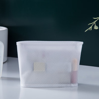 Pochette en maille EVA transparente blanche, grande capacité, personnalisable, pour cosmétiques et sacs de voyage