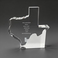 Neelpure 186318 - Placa de Cristal con Mapa de Texas, Diseño Creativo Único, para Oficina, Regalos Empresariales