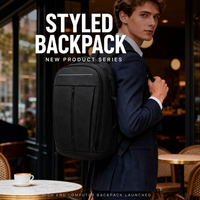 SHBOR Black Oxford Fashion Unisex Travel Daypack-Anti-Theft Kapasitas Besar (20-39L) Kompartemen Laptop Ringan Pegangan Lembut