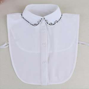 Venta caliente de lujo de diamantes de imitación con cuentas de cuello redondo accesorios desmontables Cuello de camisa al por mayor - Product Image 1