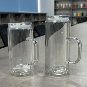16 20 25oz đôi tường thủy tinh trong suốt Quả cầu tuyết Tumbler với công suất cao Tumbler với xử lý kính cốc - Product Image 2