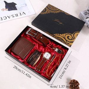 Set de Regalo Ejecutivo para Hombre: Reloj, Cinturón de Cuero, Cartera, Rosario, Llavero (120cm, 13cm, 26cm, 11.5cm, 10cm) - Regalo para el Día del Padre y San Valentín - Product Image 2